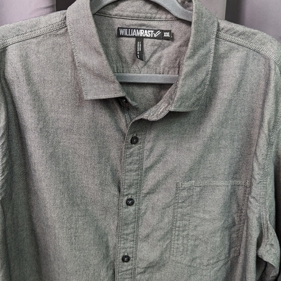William Rast Men's Heathered Grey Button Down Sz XXL - Picture 3 of 11